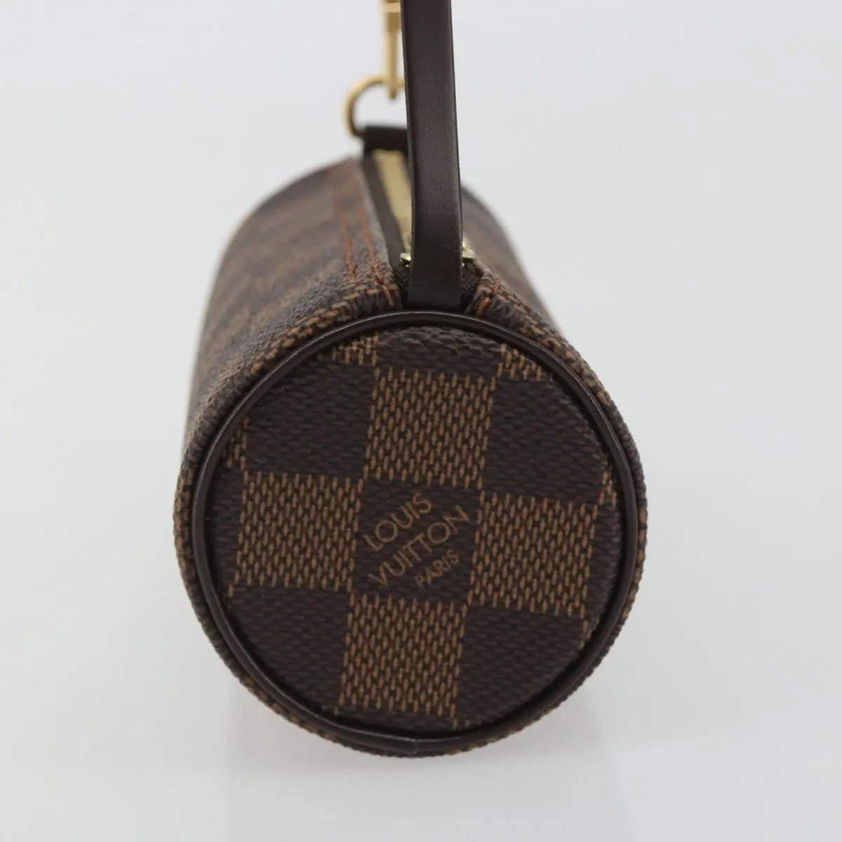 Louis Vuitton Papillon Pochette Damier Ebene Brown Canvas Clutche & Pouche Bag (Pre-Owned)