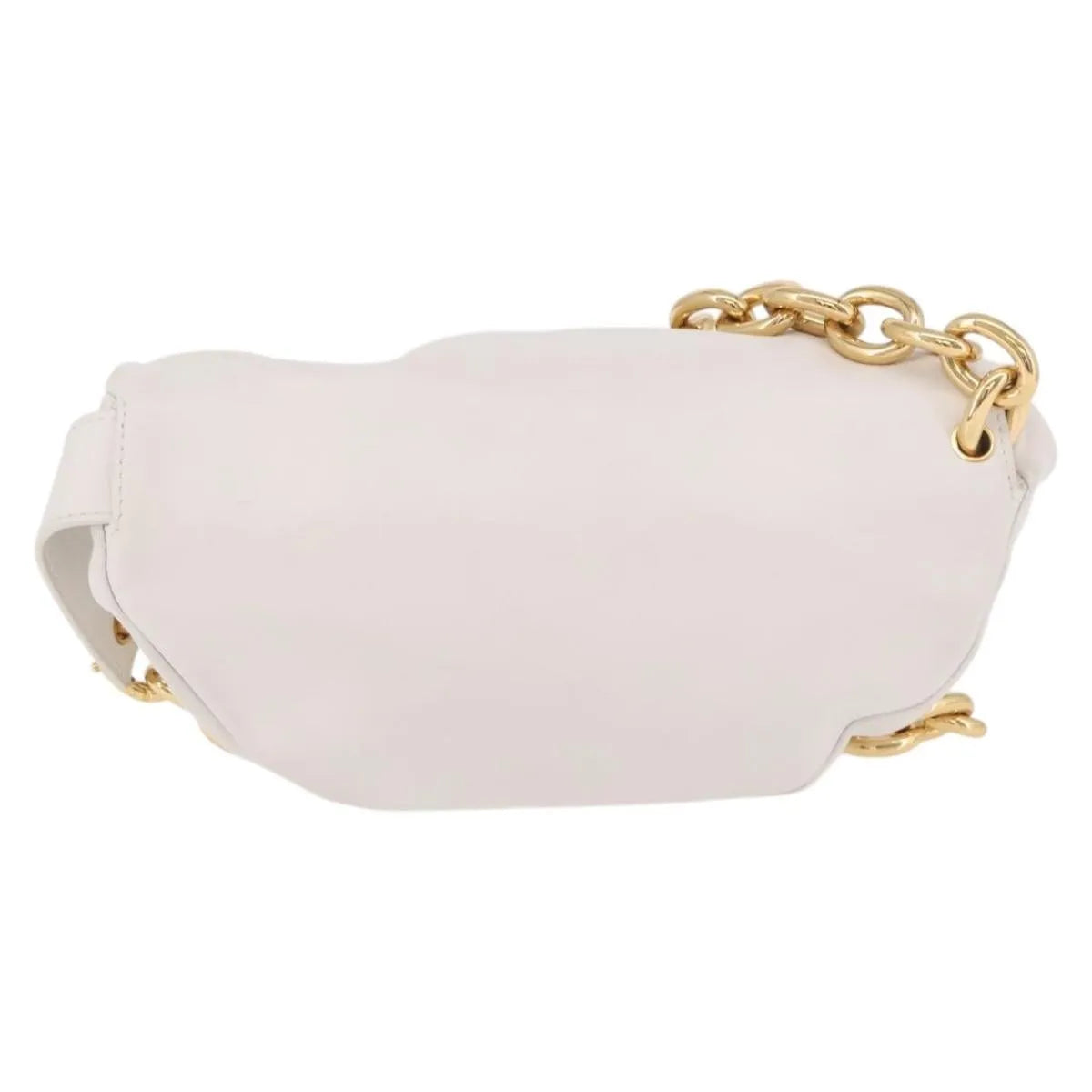 Bottega Veneta The Chain Leather White Leather Shoulder Bag Bag (Pre-Owned)