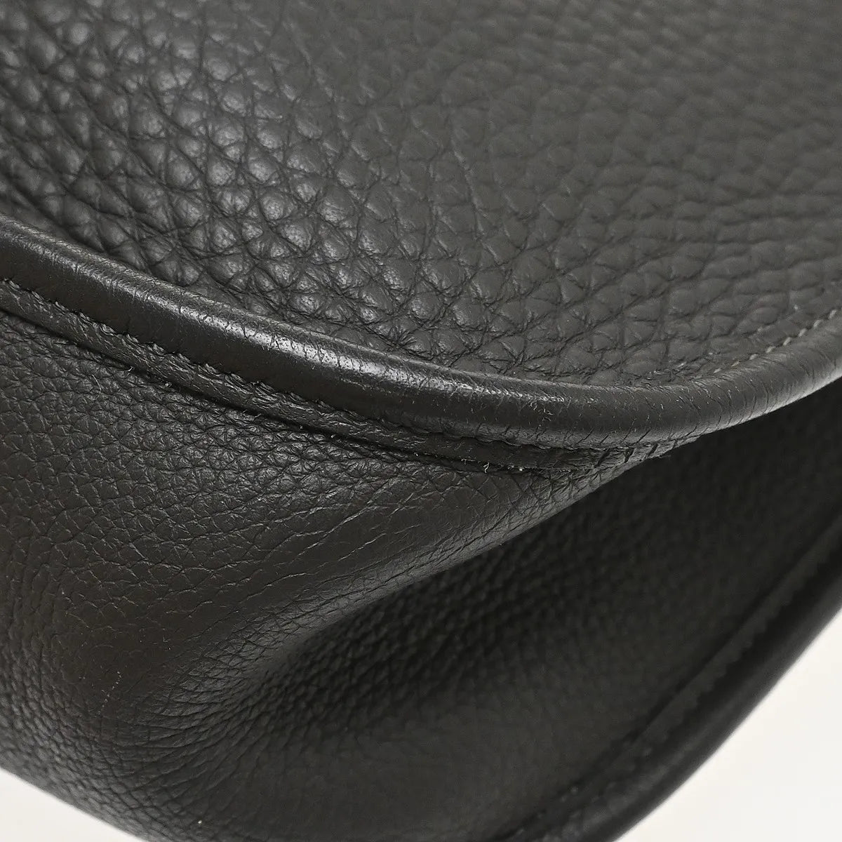 Hermes Evelyne Bag Gen I Clemence Gray Leather Handbag (Pre-Owned)
