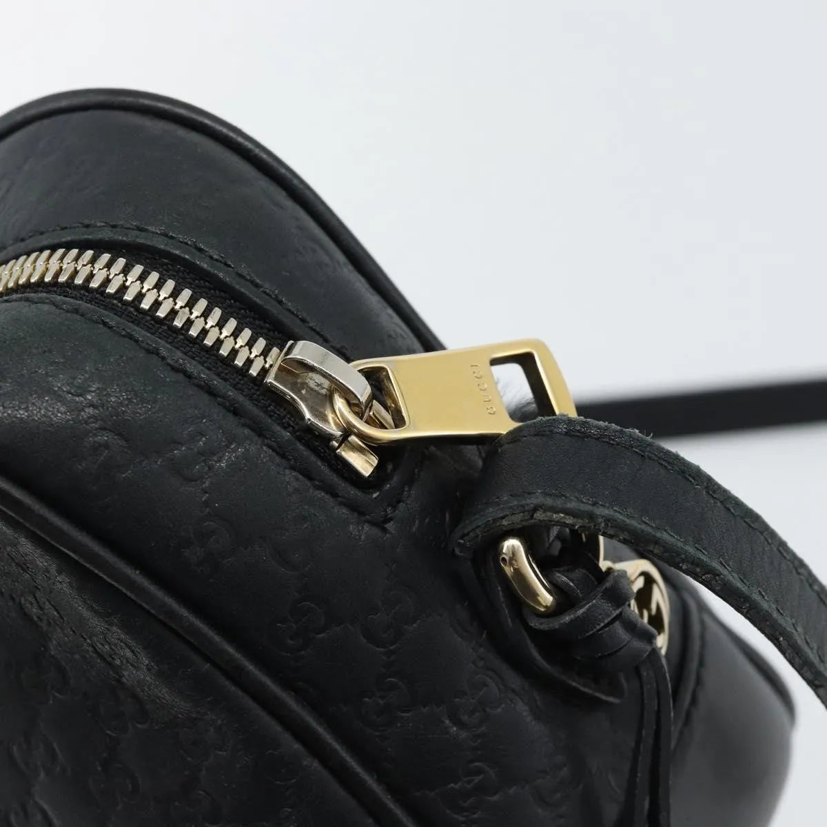 Gucci Bree Microguccissima Motif Gg Black Leather Shoulder Bag Bag (Pre-Owned)