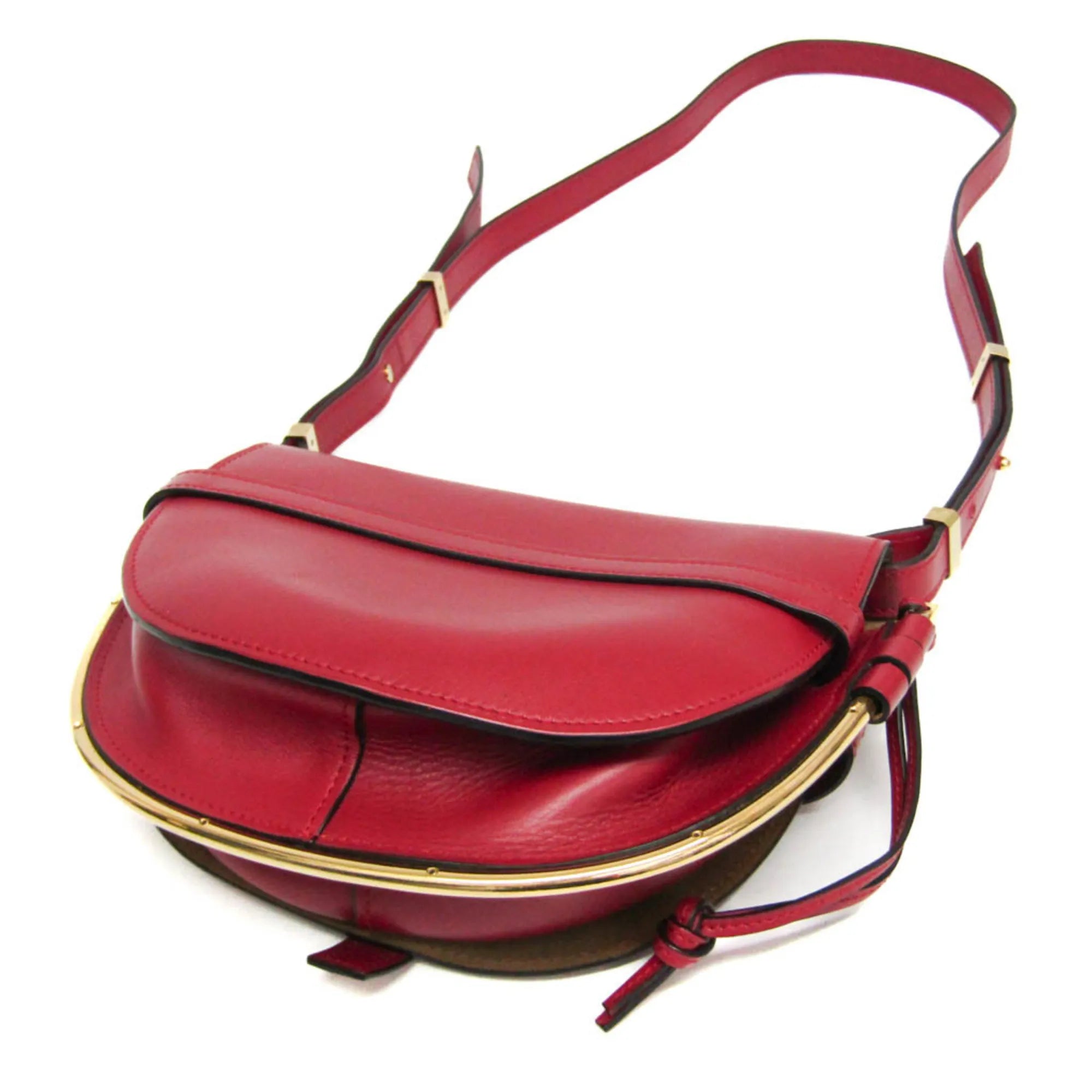 Loewe Metal Gate Leather Red Leather Shoulder Bag Bag (Pre-Owned)