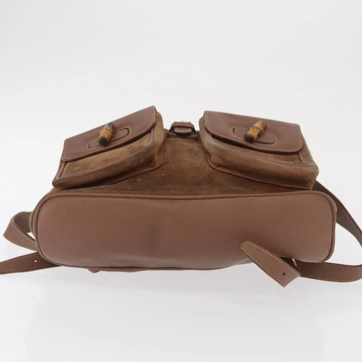 Gucci Vintage Bamboo Suede Brown Suede Backpack Bag (Pre-Owned)