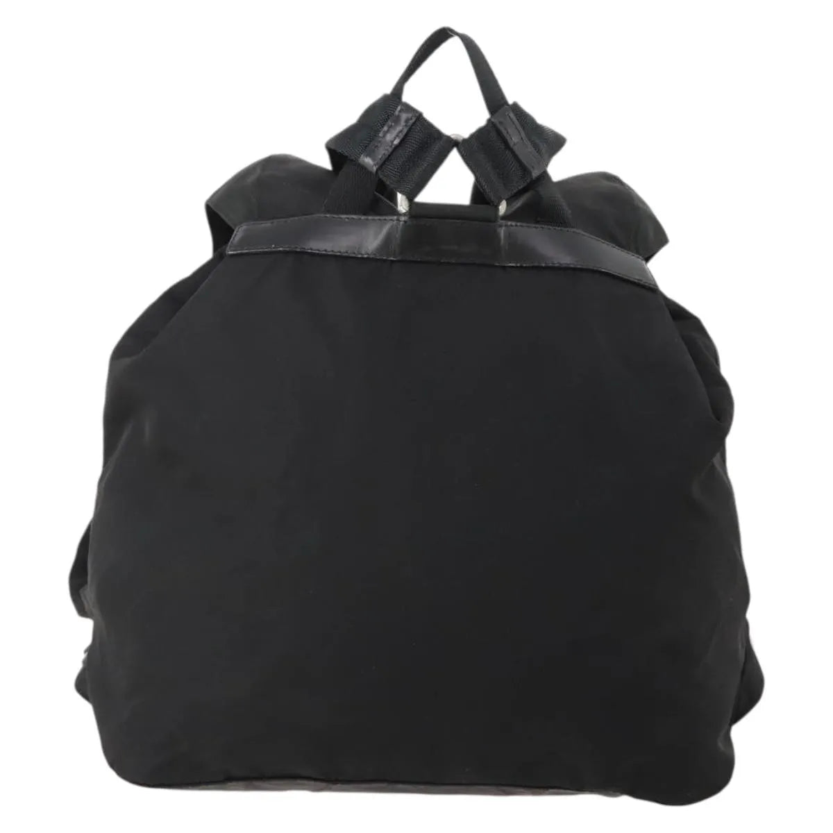 Prada Double Front Pocket Tessuto Black Nylon Backpack Bag (Pre-Owned)