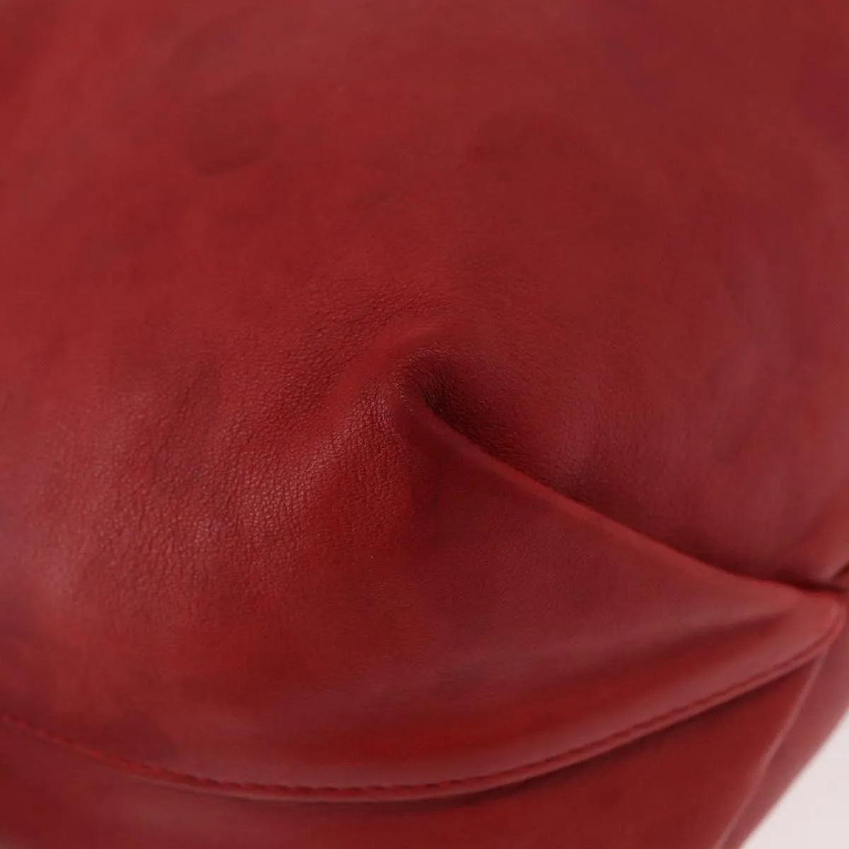 Saint Laurent Teddy Bucket Leather Red Leather Shoulder Bag Bag (Pre-Owned)