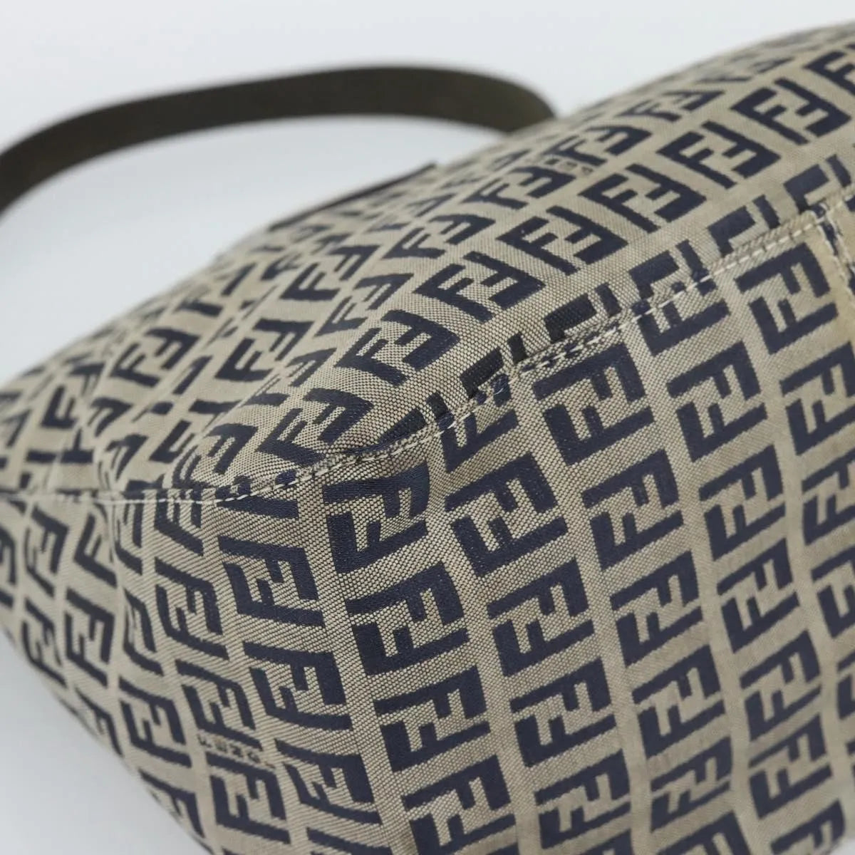 Fendi Zucchino Canvas Mamma Baguette Canvas Navy Canvas Shoulder Bag Bag (Pre-Owned)