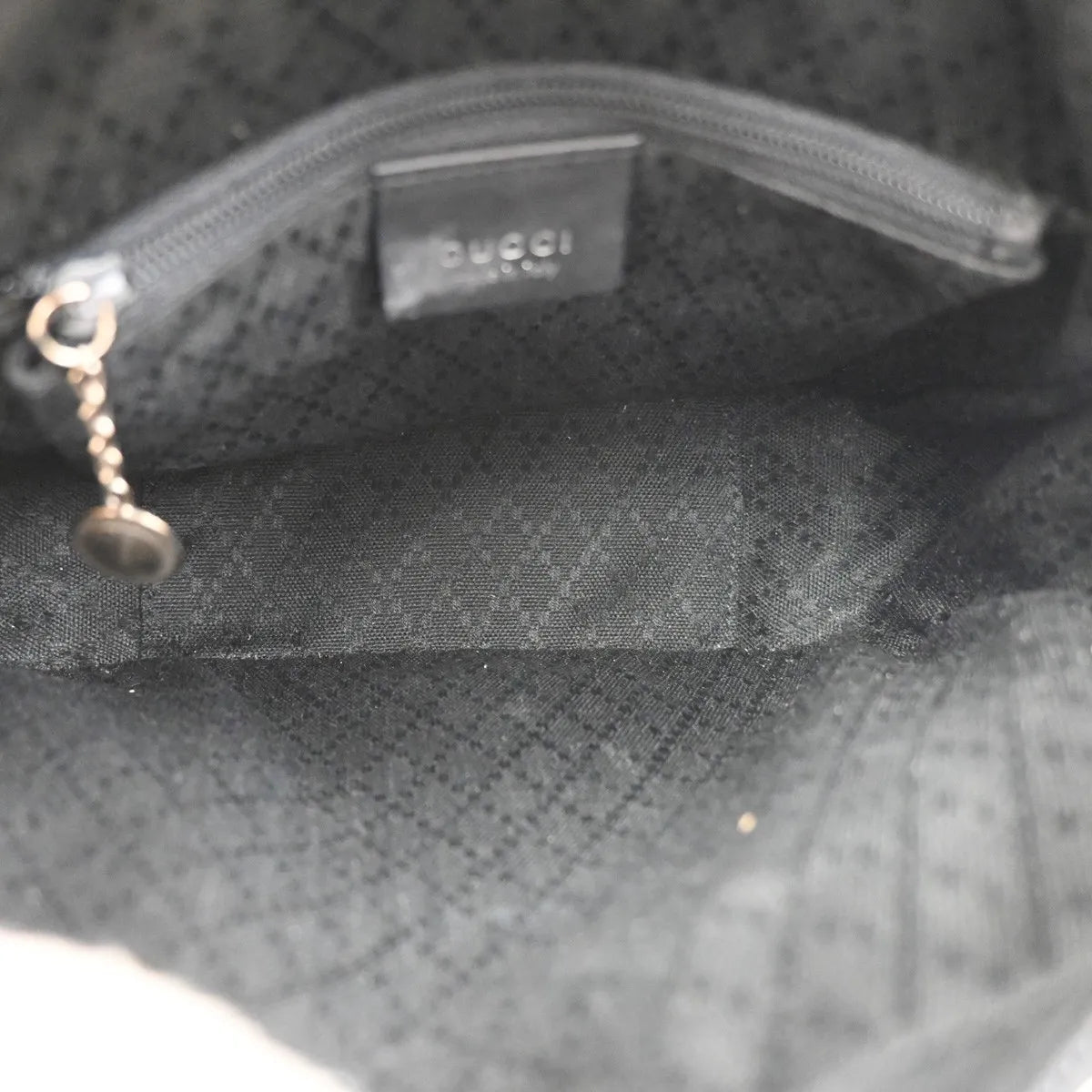 Gucci Zip Around Bowling Gg Canvas And White Leather Black Canvas Handbag (Pre-Owned)