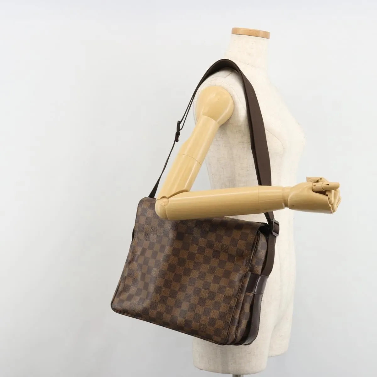 Louis Vuitton Naviglio Damier Ebene Brown Canvas Shoulder Bag Bag (Pre-Owned)