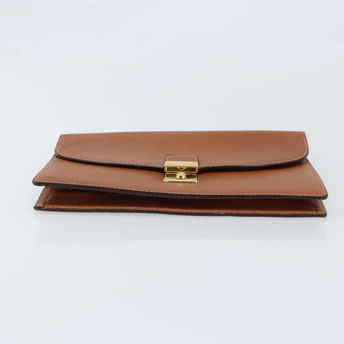 Gucci Vintage Clutch Leather Brown Leather Clutche & Pouche Bag (Pre-Owned)