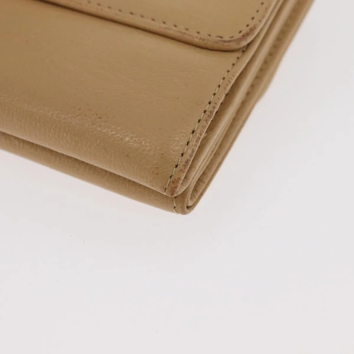 Chanel Cc Trifold Leather Beige Leather Wallets Accessory (Pre-Owned)