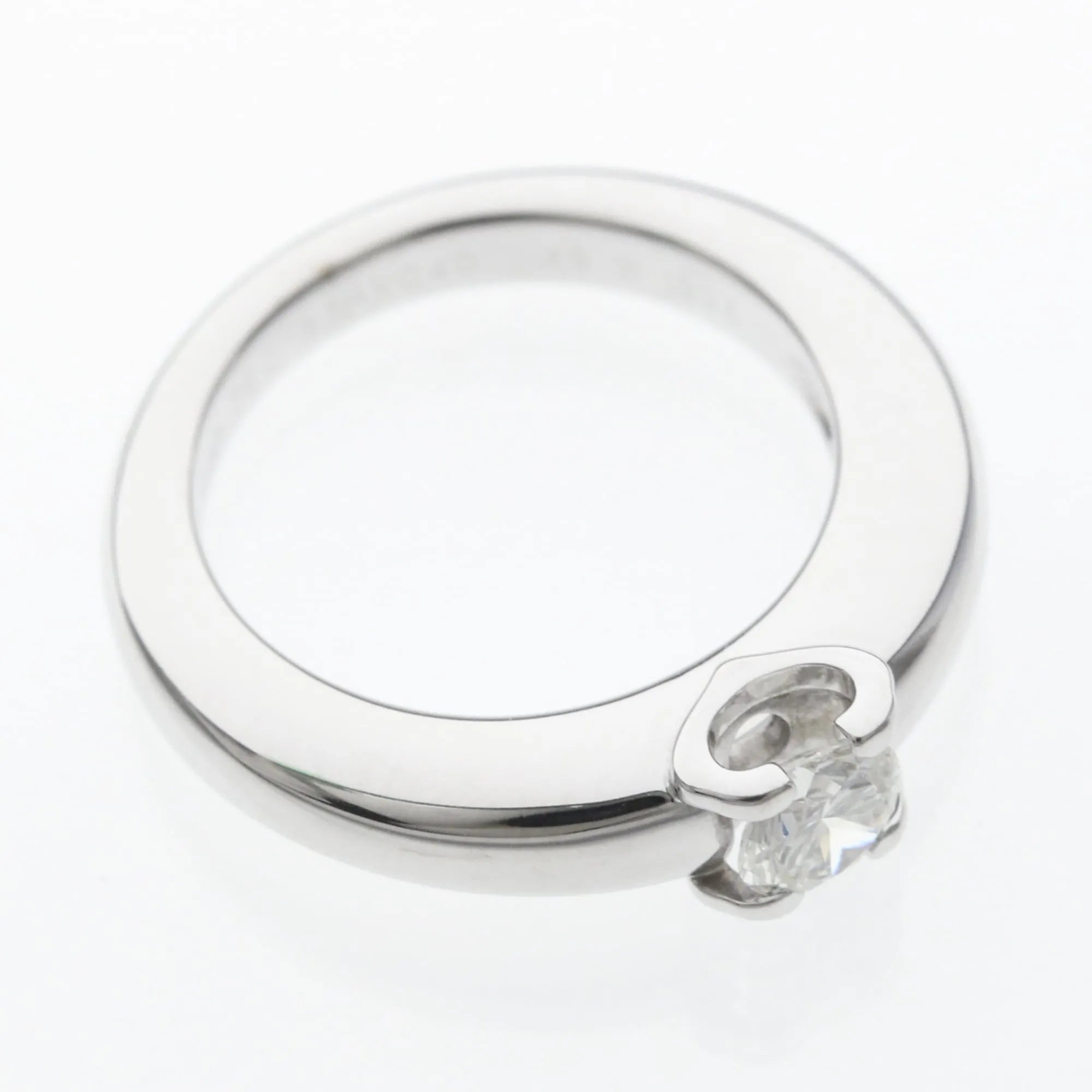 Cartier Ballerine Solitaire Platinum With Rbc Diamond D/Vvs1 Clear White_Gold Ring Jewelry (Pre-Owned)