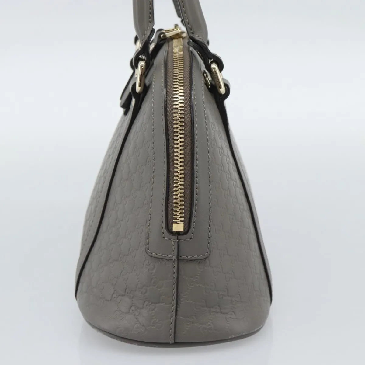Gucci Convertible Dome Satchel Microguccissima Leather Gray Leather Handbag (Pre-Owned)