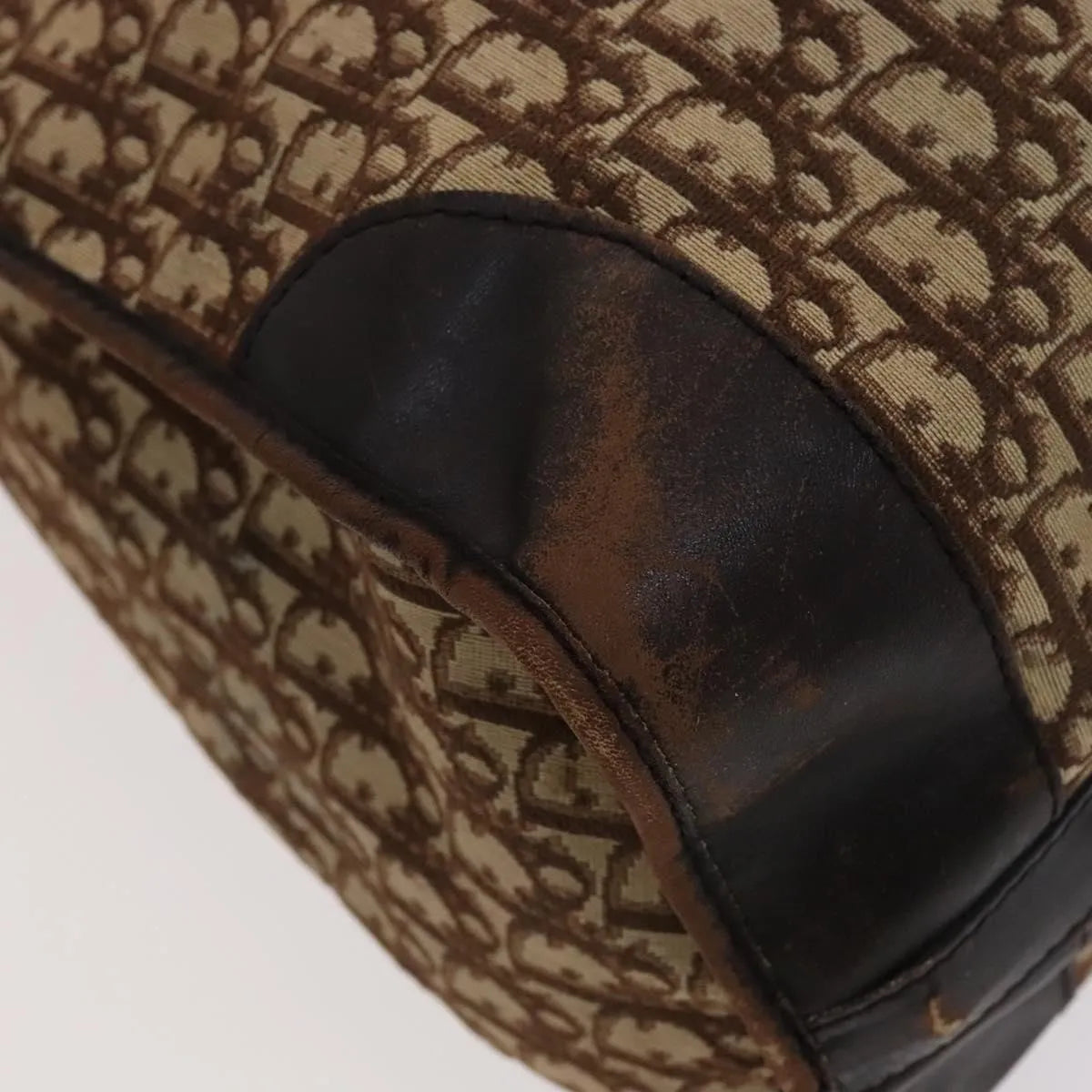 Christian Dior Vintage Trotter Boston Diorissimo Canvas Brown Canvas Handbag (Pre-Owned)