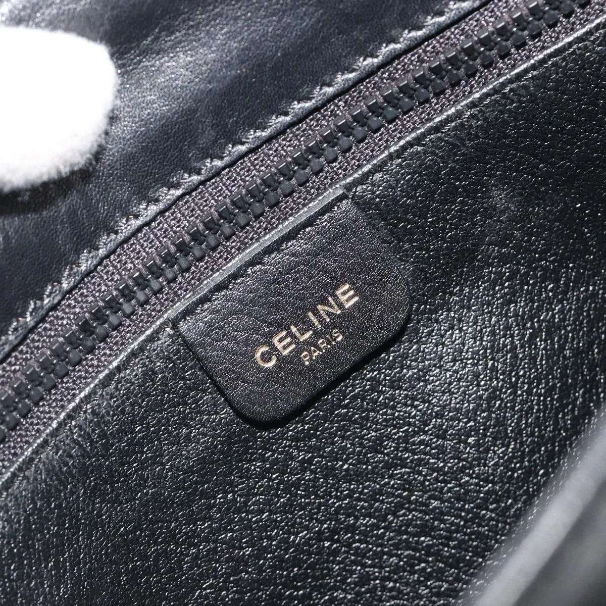 Celine Vintage Flap Leather Black Leather Shoulder Bag Bag (Pre-Owned)