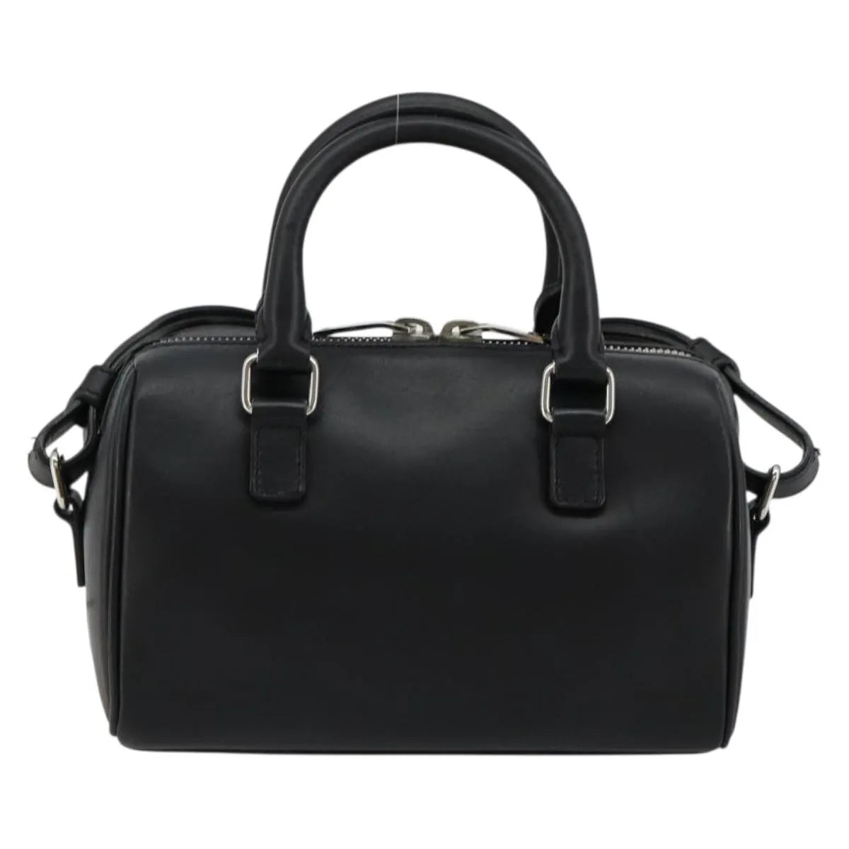 Saint Laurent Classic Baby Duffle Printed Leather Black Leather Handbag (Pre-Owned)
