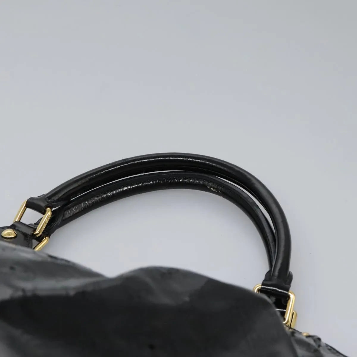 Louis Vuitton L Hobo Surya Leather Black Patent_Leather Handbag (Pre-Owned)