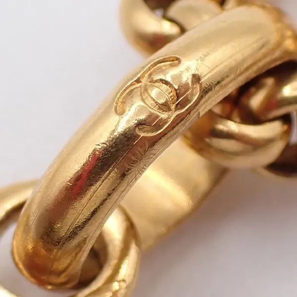 Chanel Vintage Cc Heart Pendant Long Metal Gold Gold_Plated Necklace Jewelry (Pre-Owned)