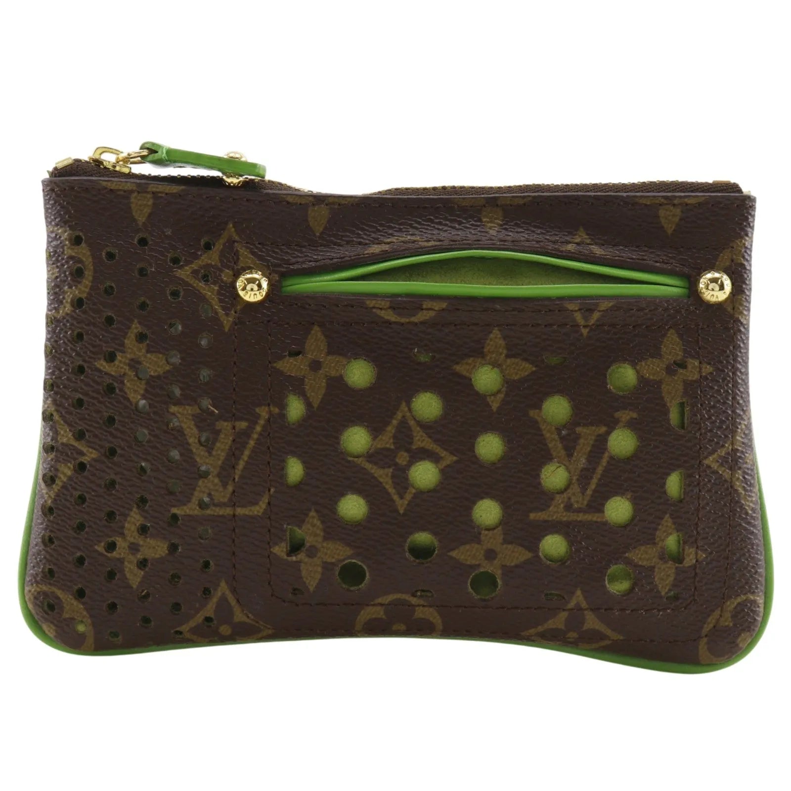 Louis Vuitton Pochette Plate Perforated Monogram Canvas Brown Canvas Clutche & Pouche Bag (Pre-Owned)