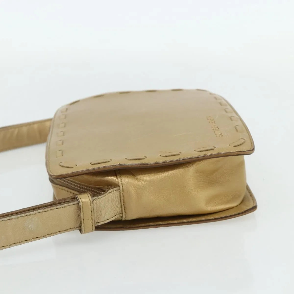 Bottega Veneta Vintage Leather Gold Leather Shoulder Bag Bag (Pre-Owned)