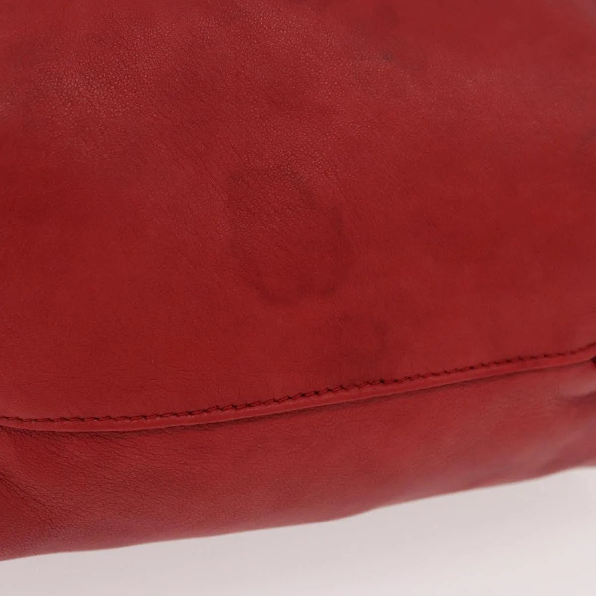 Saint Laurent Teddy Bucket Leather Red Leather Shoulder Bag Bag (Pre-Owned)