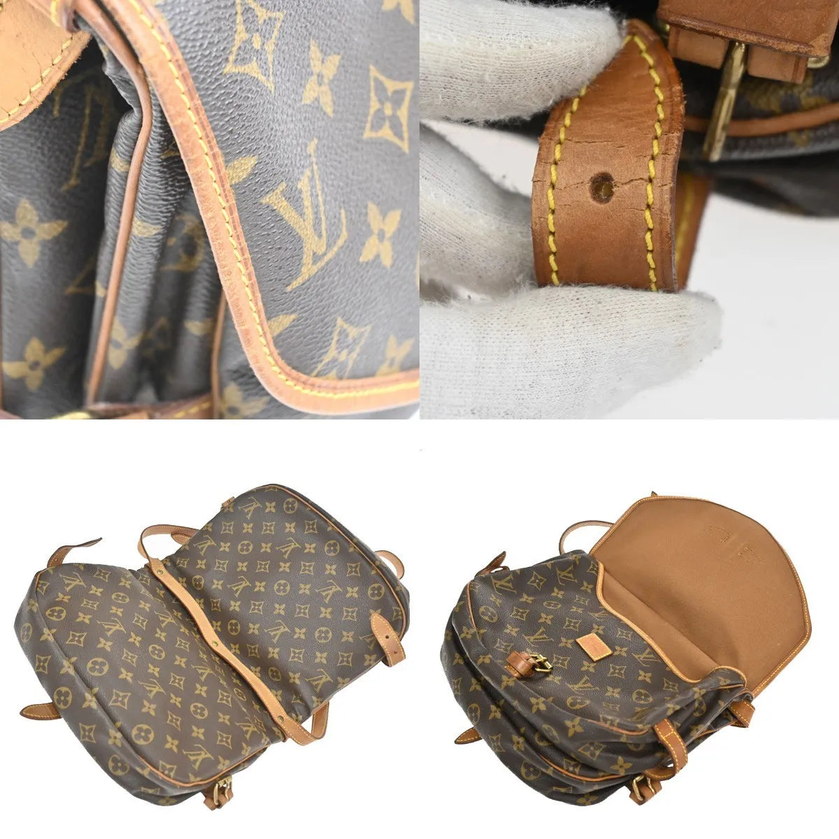 Louis Vuitton Saumur Monogram Canvas Brown Canvas Shoulder Bag Bag (Pre-Owned)