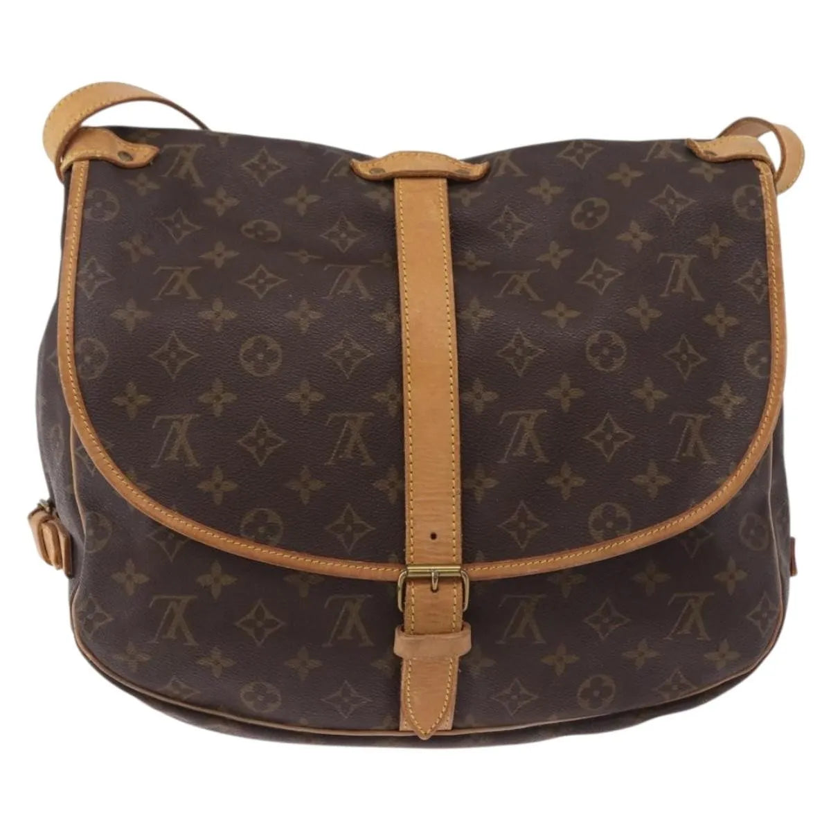 Louis Vuitton Saumur Monogram Brown Canvas Shoulder Bag Bag (Pre-Owned)