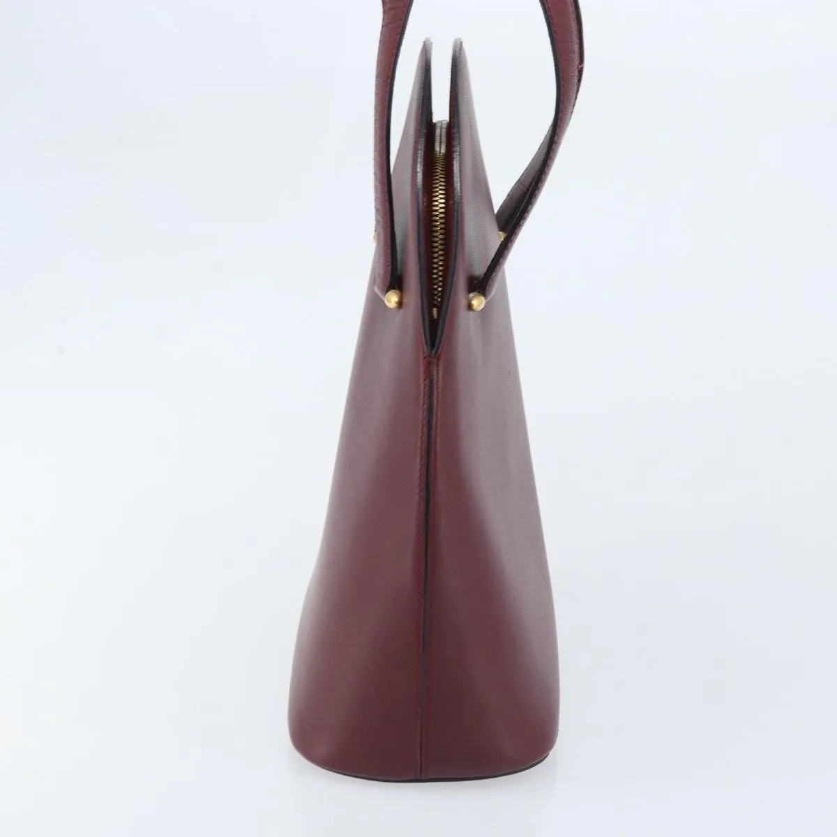 Cartier Vintage Must De Cartier Leather Burgundy Leather Handbag (Pre-Owned)