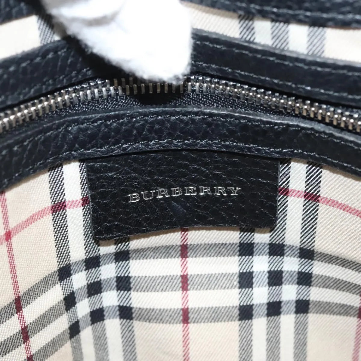 Burberry Vintage Leather Black Leather Handbag (Pre-Owned)