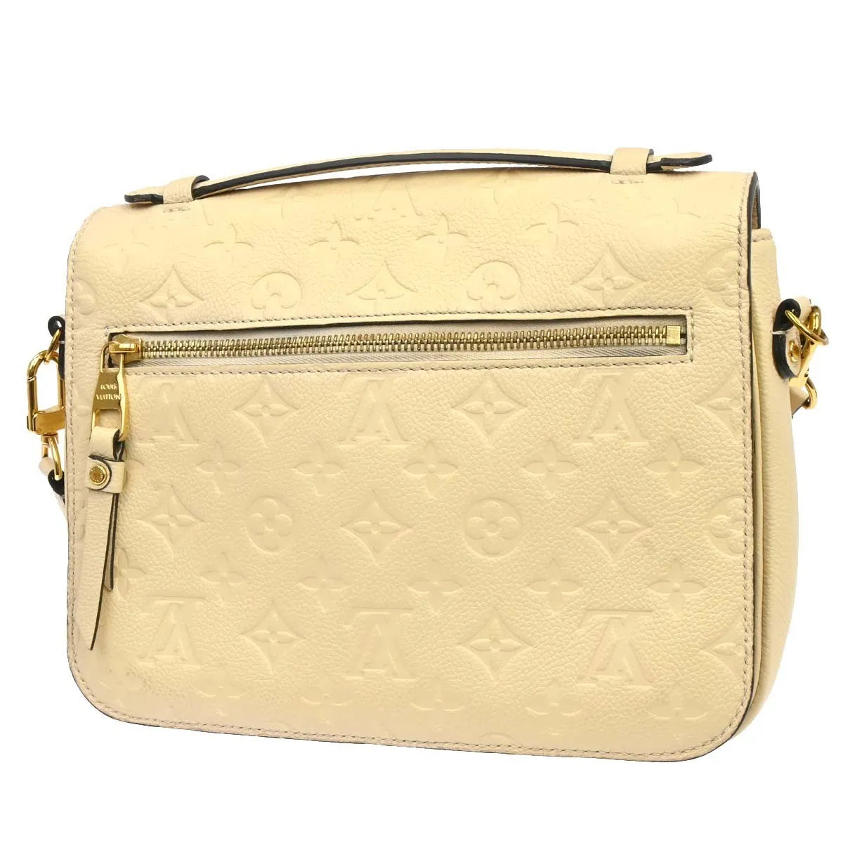 Louis Vuitton Braided Handle Pochette Metis Monogram Empreinte Leather Beige Leather Handbag (Pre-Owned)