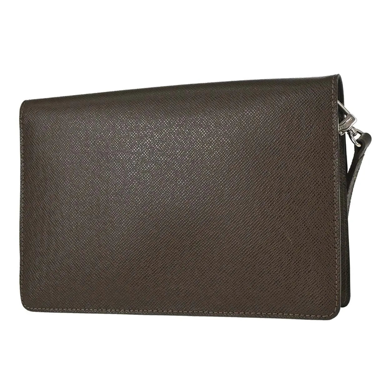Louis Vuitton Belaia Clutch Taiga Leather Brown Leather Clutche & Pouche Bag (Pre-Owned)