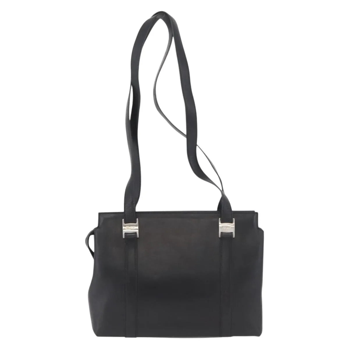 Salvatore Ferragamo Vintage Leather Black Leather Tote Bag Bag (Pre-Owned)