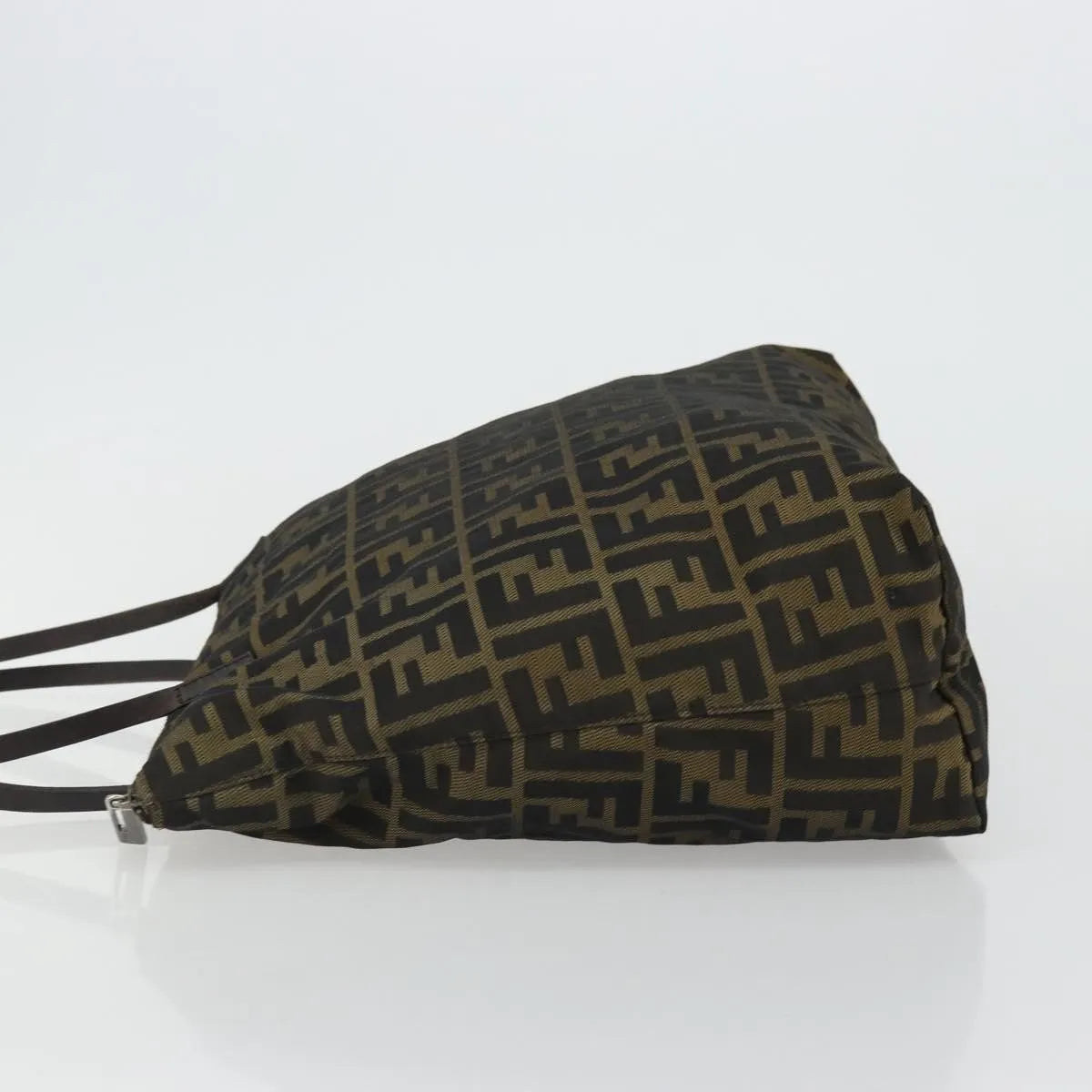Fendi Zucca Tote Canvas Black Canvas Handbag (Pre-Owned)