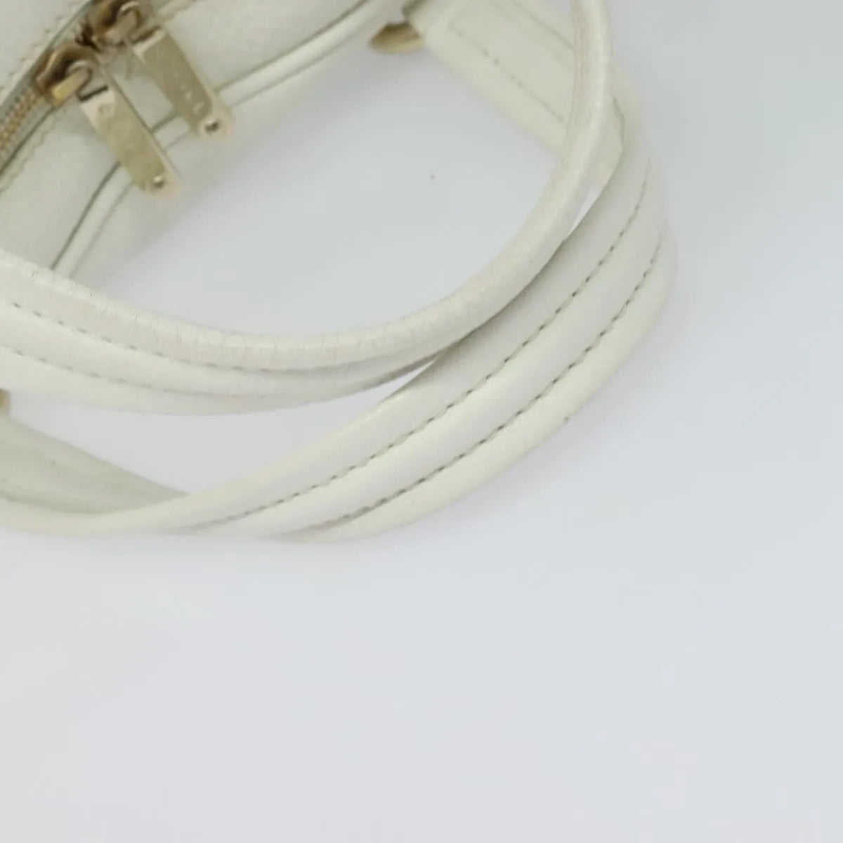 Celine Vintage Leather White Leather Handbag (Pre-Owned)