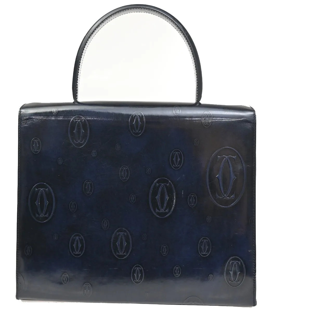 Cartier Happy Birthday Patent Leather Navy Patent_Leather Handbag (Pre-Owned)