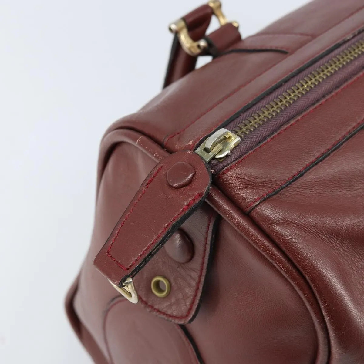 Cartier Must De Cartier Leather Burgundy Leather Handbag (Pre-Owned)