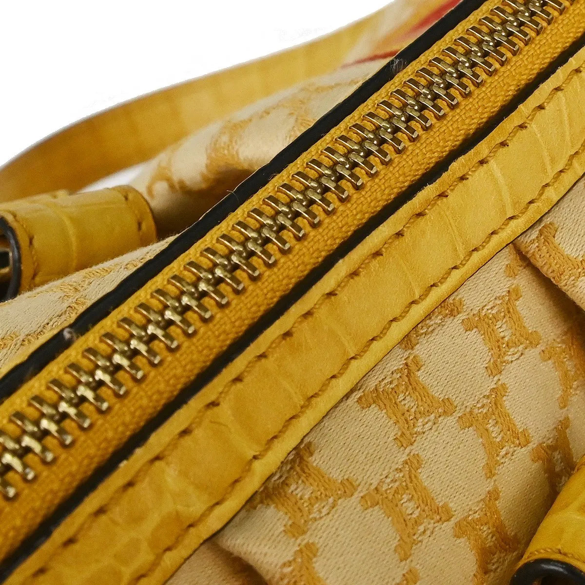 Celine Handbag Canvas Yellow Canvas Handbag (Pre-Owned)
