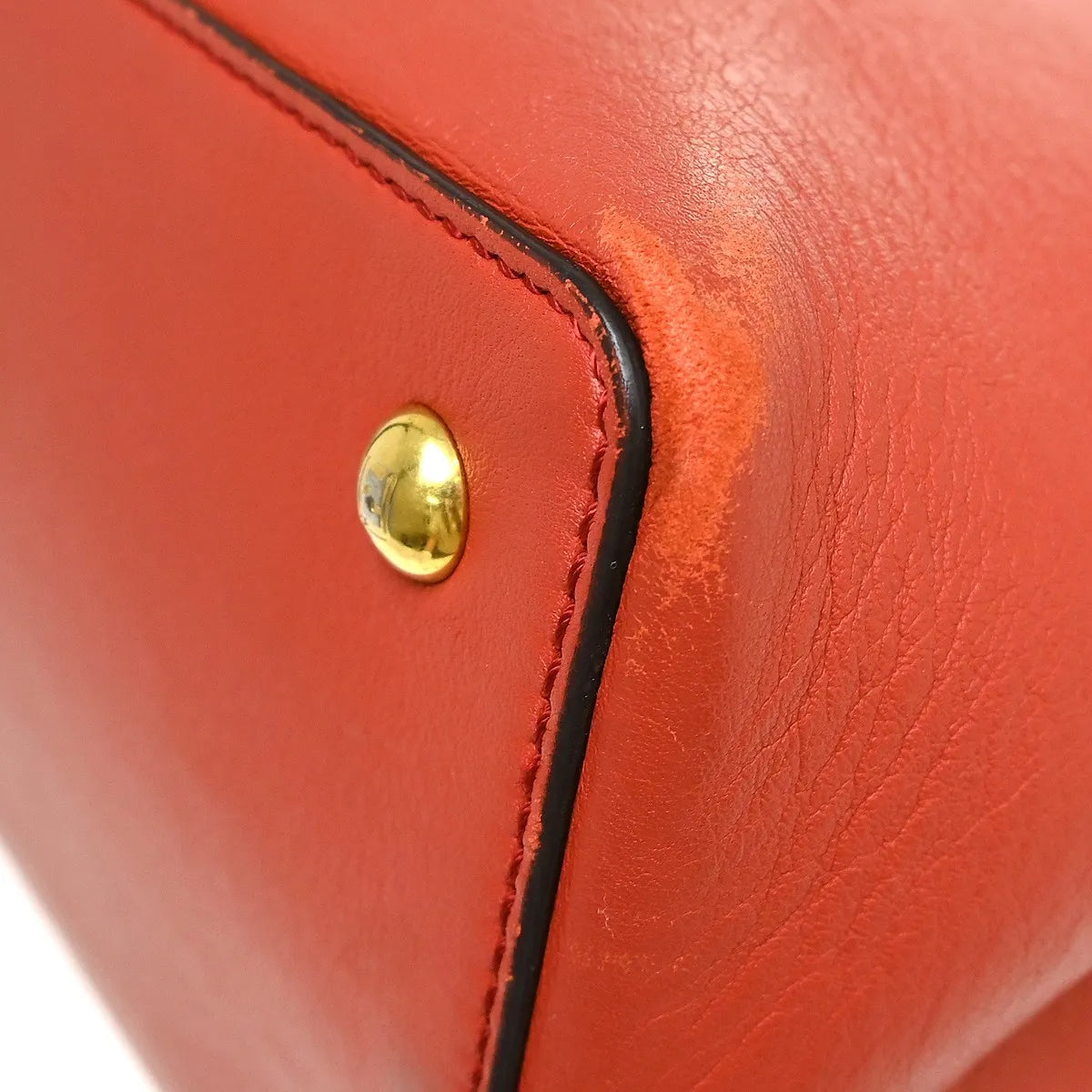 Fendi 2Jours Leather Red Leather Handbag (Pre-Owned)