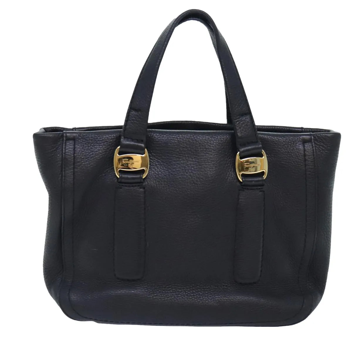 Salvatore Ferragamo Vala Leather Black Leather Handbag (Pre-Owned)