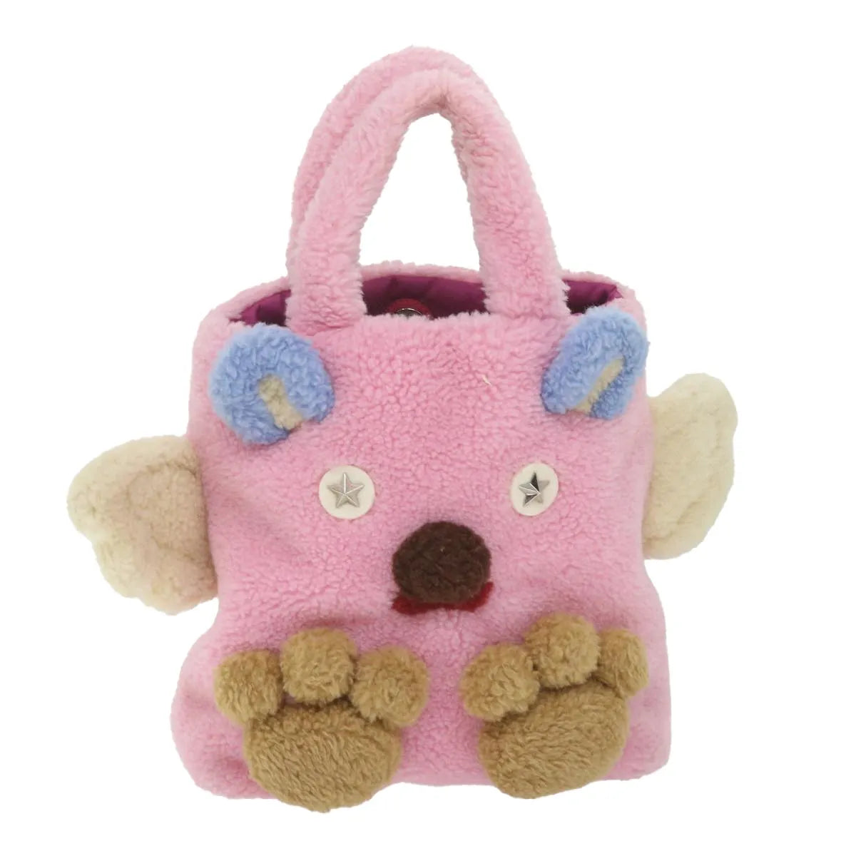 Gucci Children's Flying Bear Tote Wool Pink Wool Handbag (Pre-Owned)