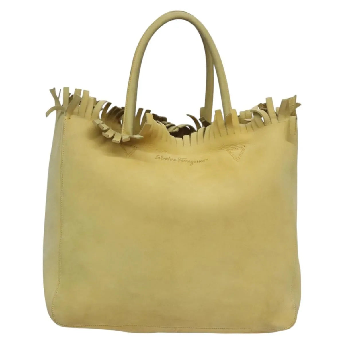Salvatore Ferragamo Vintage Suede Yellow Suede Shoulder Bag Bag (Pre-Owned)