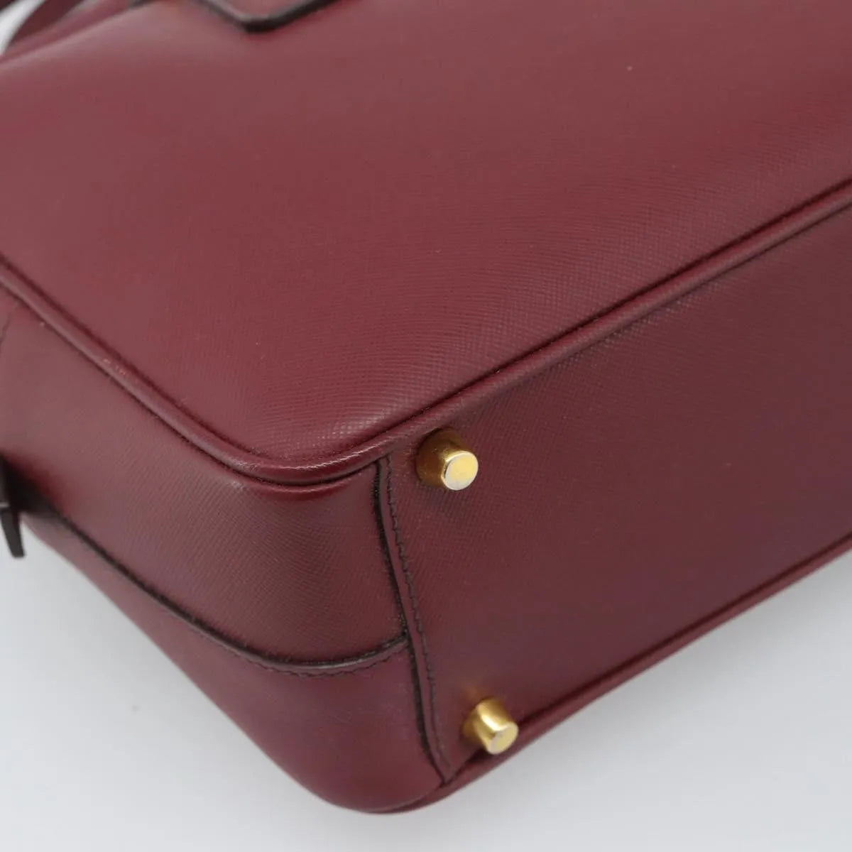 Prada Bauletto Saffiano Leather Red Leather Handbag (Pre-Owned)