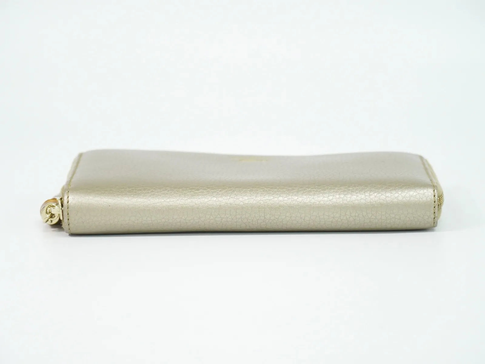 Gucci Bamboo Tassel Zip Leather Gold Leather Wallets Accessory (Pre-Owned)