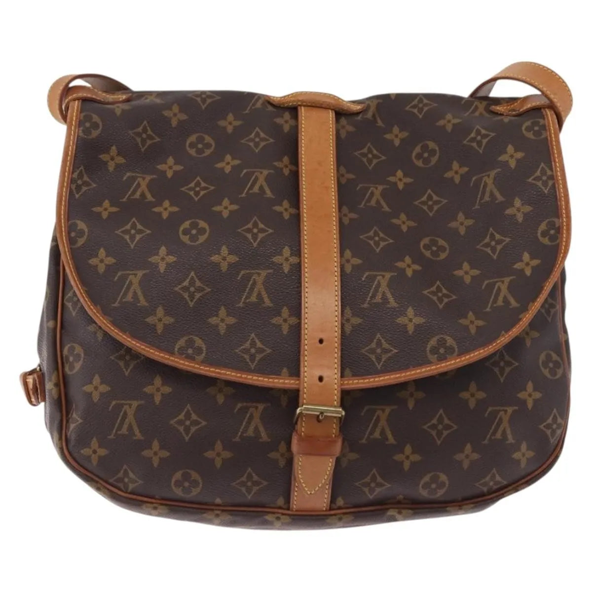 Louis Vuitton Saumur Monogram Brown Canvas Shoulder Bag Bag (Pre-Owned)