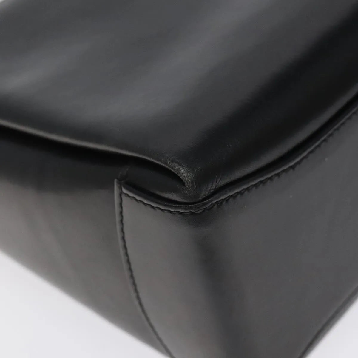 Gucci Vintage Convertible Box Leather Black Leather Handbag (Pre-Owned)