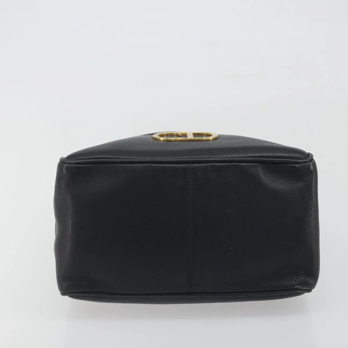 Christian Dior Vintage Cd Logo Tote Leather Black Leather Handbag (Pre-Owned)