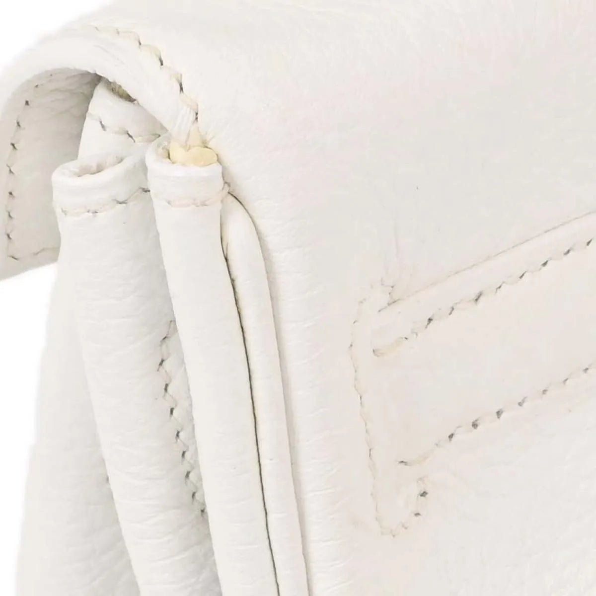 Hermes Kelly Retourne Clémence Taurillon White Leather Handbag (Pre-Owned)