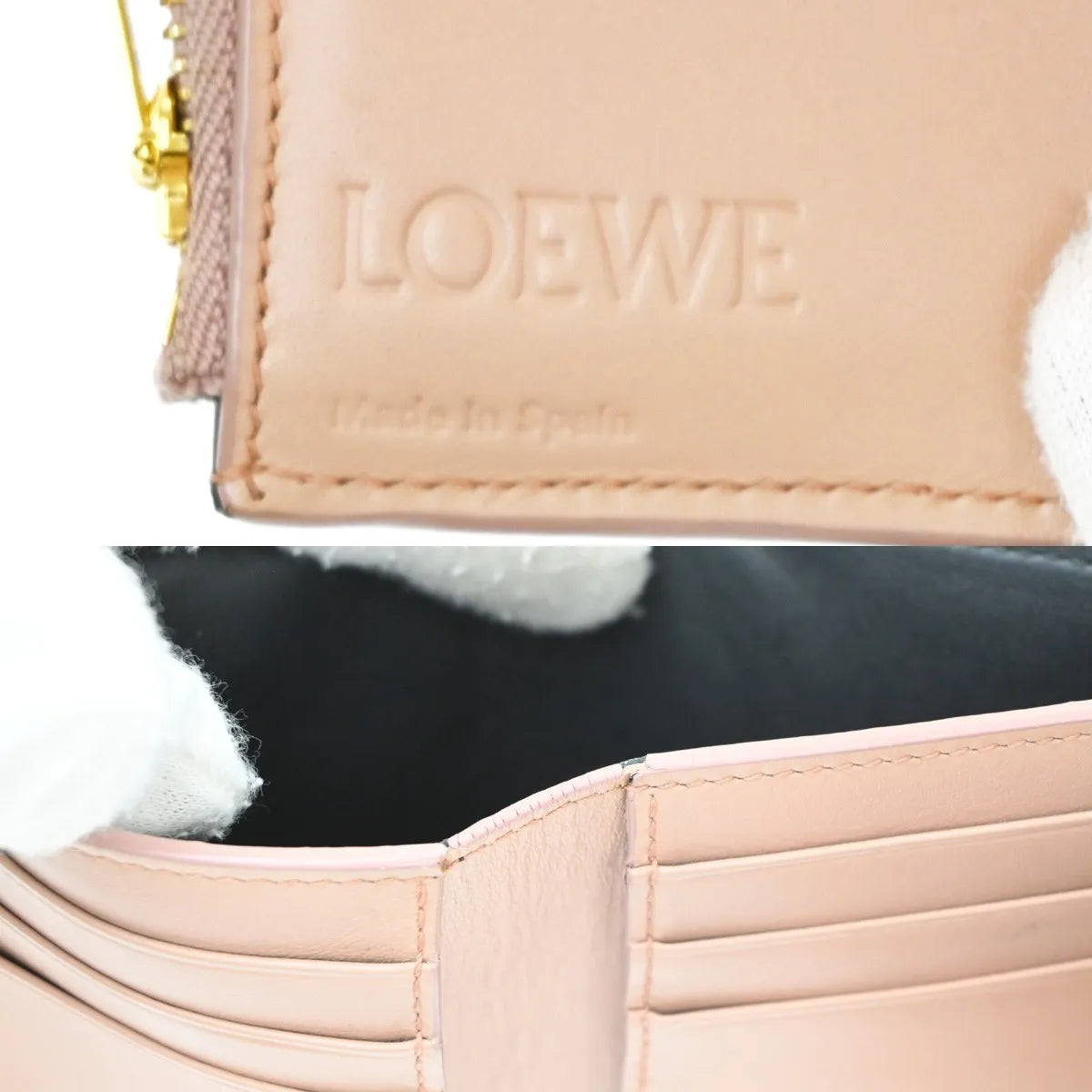 Loewe Anagram Trifold Flap Leather Pink Leather Wallets Accessory (Pre-Owned)