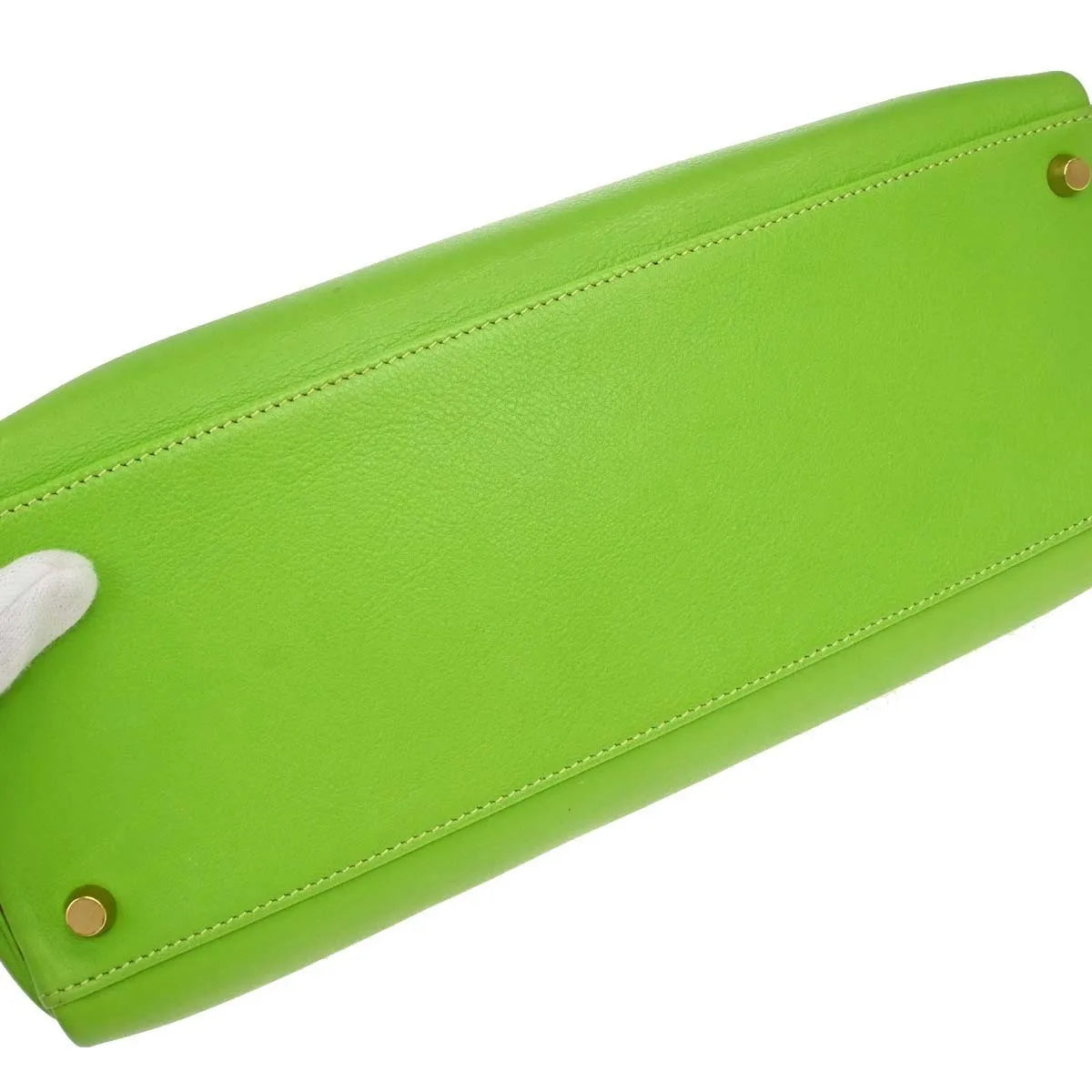 Hermes Kelly Sellier Gullliver Green Calfskin Handbag (Pre-Owned)