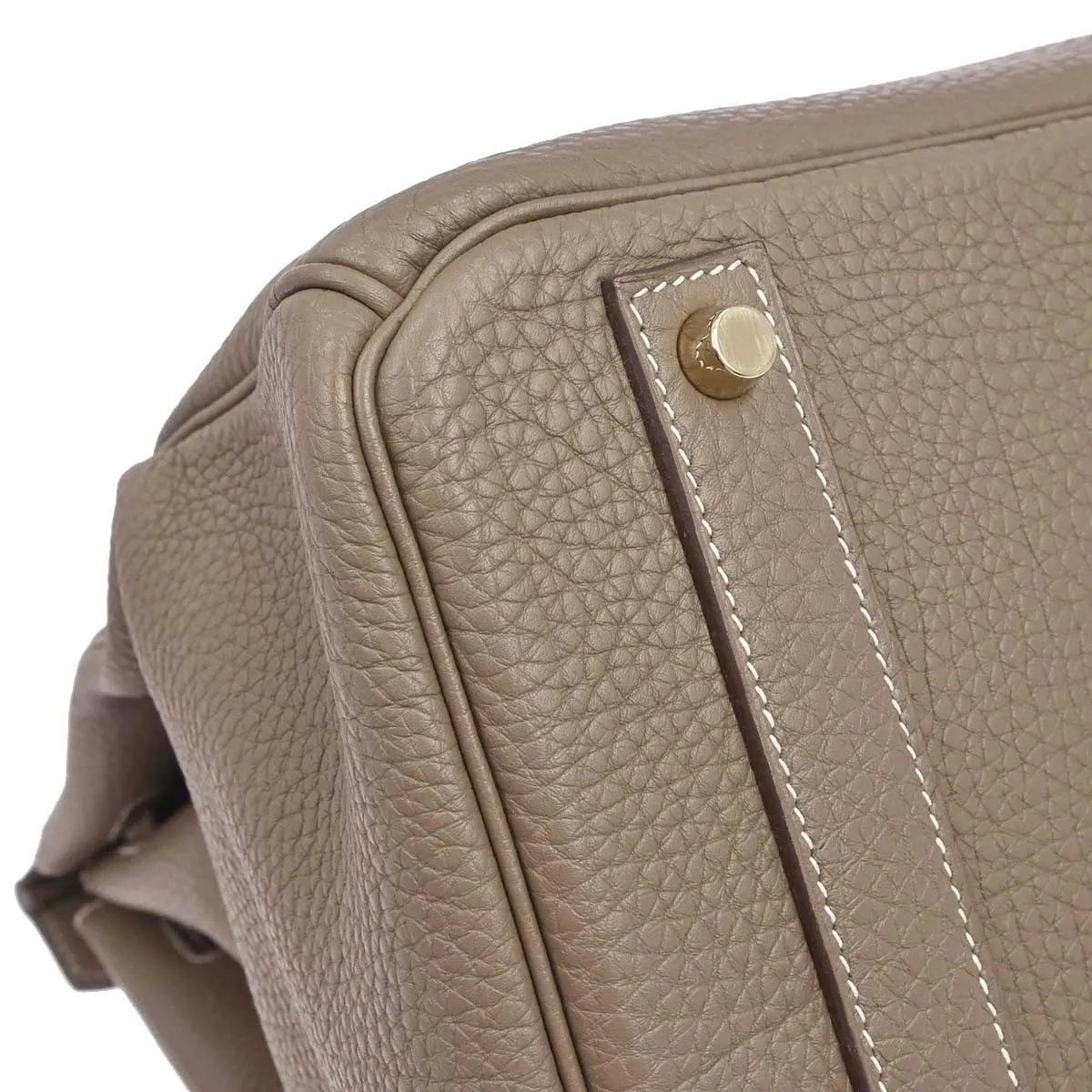 Hermes Birkin Etoupe Togo With Gold Hardware Gray Calfskin Handbag (Pre-Owned)