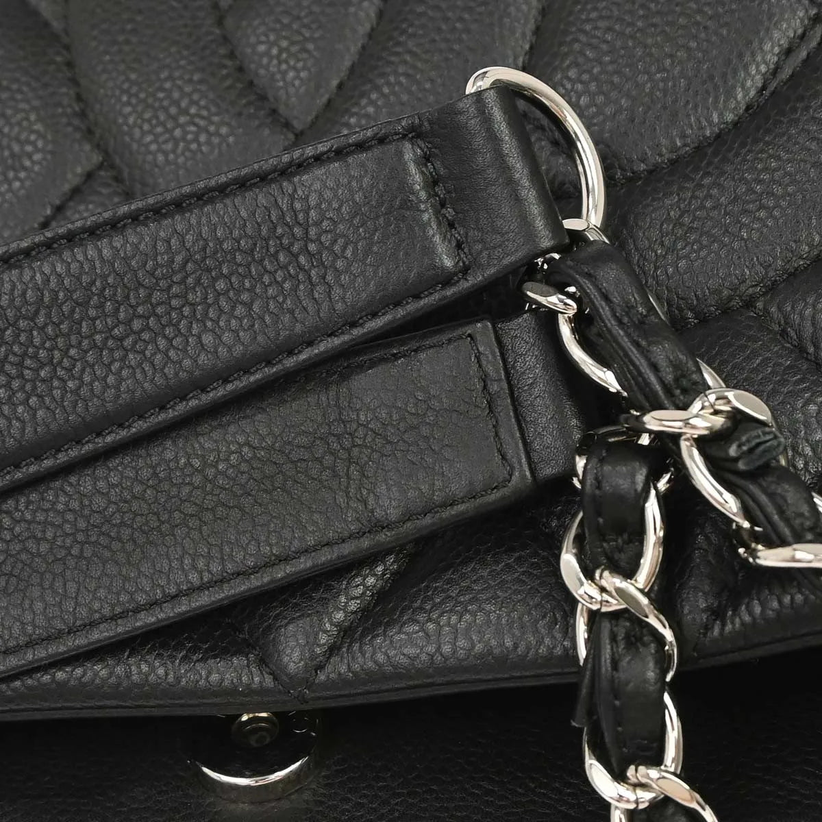Chanel Timeless Cc Expandable Tote Quilted Caviar Black Leather Tote Bag Bag (Pre-Owned)