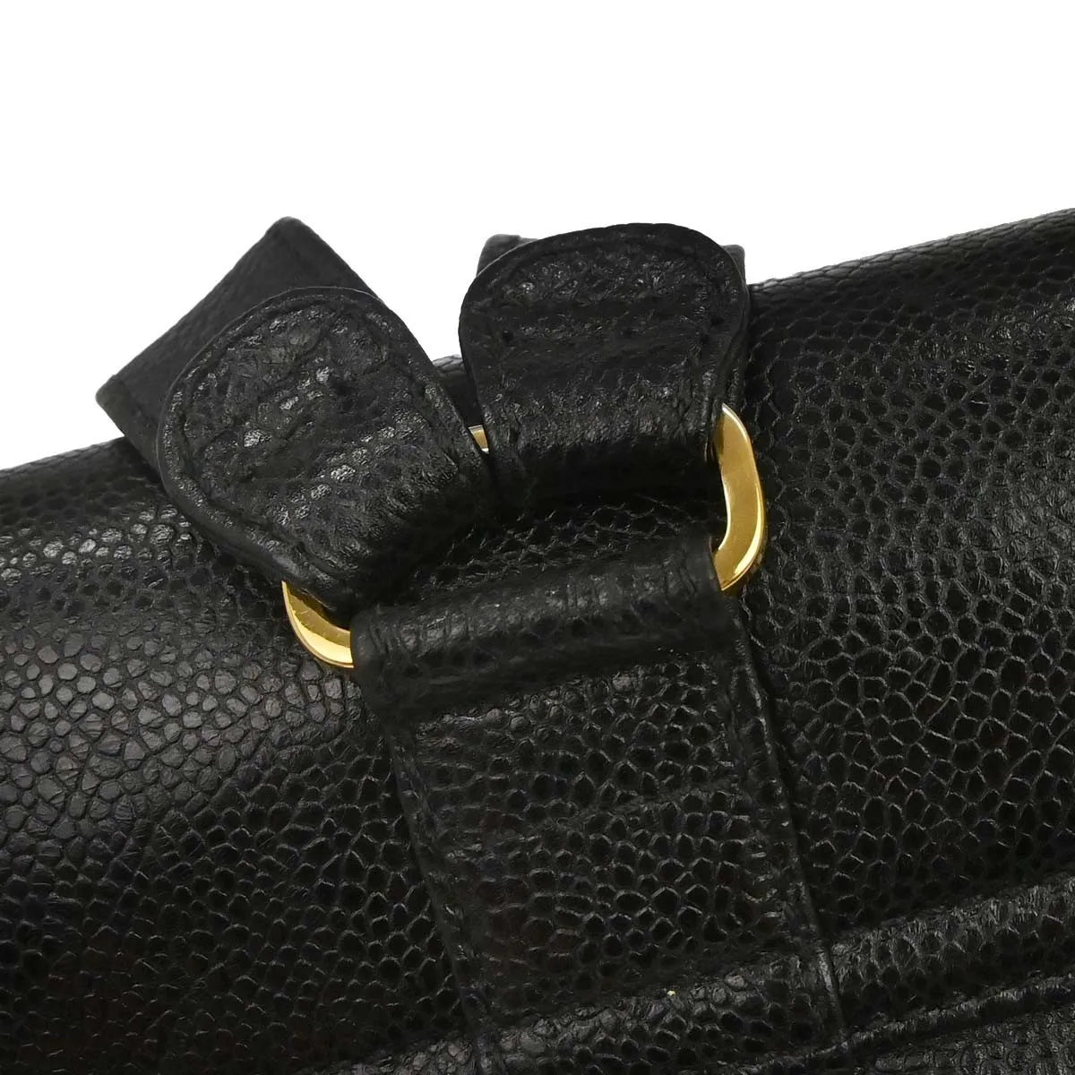 Chanel Vintage Caviar Black Leather Backpack Bag (Pre-Owned)